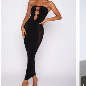 White Fox Boutique Black Strapless Maxi Dress